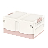 Ящик пластиковый складной белый, дно розовое, 480х360х240 мм в Новочебоксарске