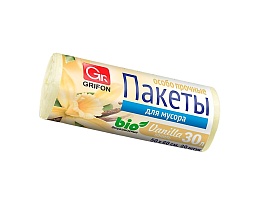 Мешки для мусора 30 л, ароматизированные, Ваниль, бежевые, в рулоне 20 шт., ПНД, 9 мкм, 560х530 мм, GRIFON Aroma, 101-020 V в Новочебоксарске