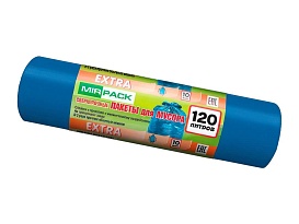 Мешки для мусора 120 л, синие, в рулоне 10 шт., ПНД, 14 мкм, 1100х700 мм, EXTRA, ex1201802 в Новочебоксарске Мешки для мусора 120 л, синие, в рулоне 10 шт., ПНД, 14 мкм, 1100х700 мм, EXTRA, ex1201802 в Новочебоксарске