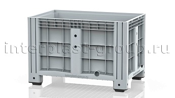 Контейнер iBox сплошной на ножках с пробкой 1 дюйм серый в Новочебоксарске