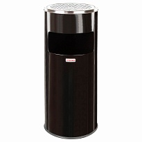 Урна с пепельницей 27 л, нержавеющая сталь, черная, LAIMA PROFESSIONAL в Новочебоксарске