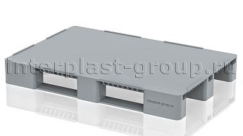 Поддон пластиковый сплошной (усилен 3 трубами) с бортиками серый в Новочебоксарске Поддон пластиковый сплошной (усилен 3 трубами) с бортиками серый в Новочебоксарске