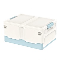 Ящик пластиковый складной белый, дно голубое, 480х360х240 мм в Новочебоксарске