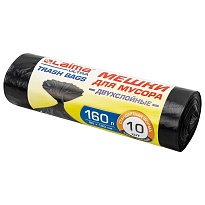 Мешки для мусора 160 л, черные, в рулоне 10 шт., ПВД, 30 мкм, 1200х900 мм, LAIMA ULTRA, 607694 в Новочебоксарске