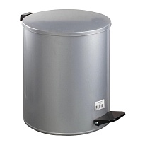 Ведро для мусора с педалью, усиленное, Титан, 15 л, серое, оцинкованная сталь в Новочебоксарске