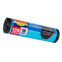 Мешки для мусора 120 л, с ушками, черные, в рулоне 10 шт., ПНД, 15 мкм, 1100х700 мм, Крепак, 4607075710474 в Новочебоксарске Мешки для мусора 120 л, с ушками, черные, в рулоне 10 шт., ПНД, 15 мкм, 1100х700 мм, Крепак, 4607075710474 в Новочебоксарске