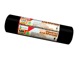 Мешки для мусора 120 л, черные, в рулоне 10 шт., ПНД, 12 мкм, 1100х700 мм, MIRPACK Classik, 1201011 в Новочебоксарске Мешки для мусора 120 л, черные, в рулоне 10 шт., ПНД, 12 мкм, 1100х700 мм, MIRPACK Classik, 1201011 в Новочебоксарске