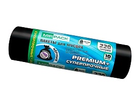 Мешки для мусора 220 л, черные, в рулоне 10 шт., ПВД, 45 мкм, 1250х930 мм, PREMIUM+, 2201068 в Новочебоксарске Мешки для мусора 220 л, черные, в рулоне 10 шт., ПВД, 45 мкм, 1250х930 мм, PREMIUM+, 2201068 в Новочебоксарске