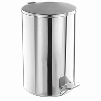 Ведро для мусора с педалью, усиленное, Титан, 20 л, кольцо под мешок, нержавеющая сталь, хром в Новочебоксарске