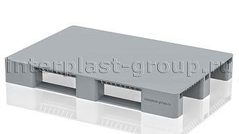 Поддон пластиковый сплошной (усилен 2 трубами) без бортиков серый в Новочебоксарске Поддон пластиковый сплошной (усилен 2 трубами) без бортиков серый в Новочебоксарске