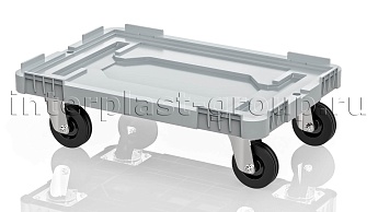 Тележка пластиковая сплошная без тормозов серая в Новочебоксарске