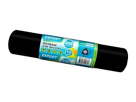 Мешки для мусора 240 л, черные, в рулоне 10 шт., ПВД 80 мкм, 1300х930 мм, EXPORT, exp 24010167 в Новочебоксарске Мешки для мусора 240 л, черные, в рулоне 10 шт., ПВД 80 мкм, 1300х930 мм, EXPORT, exp 24010167 в Новочебоксарске