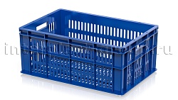 Ящик пластиковый для молока, мяса, овощей и фруктов синий