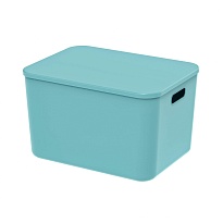 Ящик пластиковый вкладываемый бирюзовый 410х305х245 мм в Новочебоксарске Ящик пластиковый вкладываемый бирюзовый 410х305х245 мм в Новочебоксарске
