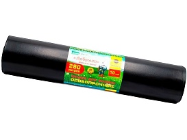 Мешки для мусора 280 л, ароматизированные, черные, в рулоне 10 шт., ПВД 110 мкм, 1400х930 мм, Добрыня, Dob28010black в Новочебоксарске