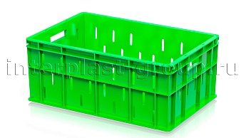 Ящик для молока, мяса, овощей и фруктов малая перфорация дно сплошное светло-зеленый в Новочебоксарске Ящик для молока, мяса, овощей и фруктов малая перфорация дно сплошное светло-зеленый в Новочебоксарске
