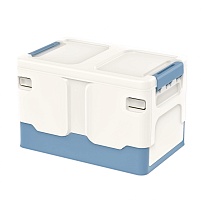 Ящик пластиковый складной белый, дно синее, 370х240х240 мм в Новочебоксарске