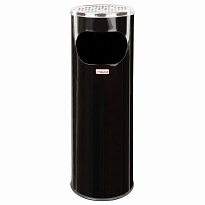 Урна с пепельницей 18 литров, нержавеющая сталь, черная, LAIMA PROFESSIONAL в Новочебоксарске