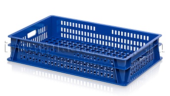 Ящик (лоток) для хлеба, овощей и фруктов перфорированный синий в Новочебоксарске