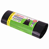 ММешки для мусора 60 л, черные, в рулоне 20 шт., ПНД, 8 мкм, 650х580 мм, Любаша, 608092 в Новочебоксарске ММешки для мусора 60 л, черные, в рулоне 20 шт., ПНД, 8 мкм, 650х580 мм, Любаша, 608092 в Новочебоксарске