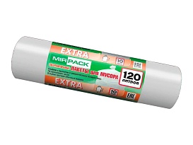 Мешки для мусора 120 л, белые, в рулоне 10 шт., ПНД, 14 мкм, 1100х700 мм, EXTRA, ex1201803 в Новочебоксарске Мешки для мусора 120 л, белые, в рулоне 10 шт., ПНД, 14 мкм, 1100х700 мм, EXTRA, ex1201803 в Новочебоксарске
