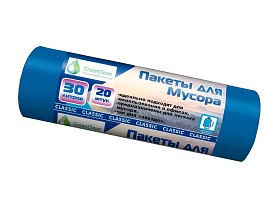 Мешки для мусора 30 л, синие, в рулоне 20 шт., ПНД, 7 мкм, 600х500 мм, MIRPACK Classik, 302041 в Новочебоксарске Мешки для мусора 30 л, синие, в рулоне 20 шт., ПНД, 7 мкм, 600х500 мм, MIRPACK Classik, 302041 в Новочебоксарске