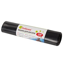 Мешки для мусора 240 л, черные, в рулоне 5 шт., ПВД 30 мкм, 1300х900 мм, Любаша, 605338 в Новочебоксарске Мешки для мусора 240 л, черные, в рулоне 5 шт., ПВД 30 мкм, 1300х900 мм, Любаша, 605338 в Новочебоксарске