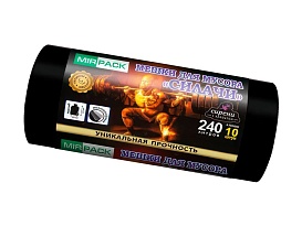 Мешки для мусора 240 л, ароматизированные, черные, в рулоне 10 шт., ПВД 40 мкм, 1500х1100 мм, СИЛАЧИ, sil24011110 в Новочебоксарске